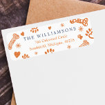 Copper Foil, Paw Print, Snowflake Pet Pattern Return Address Label<br><div class="desc">Celebrate the magical and festive holiday season with our custom pet theme Christmas labels. Our fun elegant pet holiday label features a fun, elegant pet theme pattern that incorporates: paw prints, bones, snowflakes and heart icon illustrations on a clean white background that fames the name and address. All artwork contained...</div>