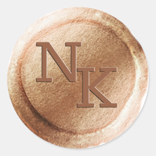 Copper Foil Wax Seal Initial Envelope Sticker