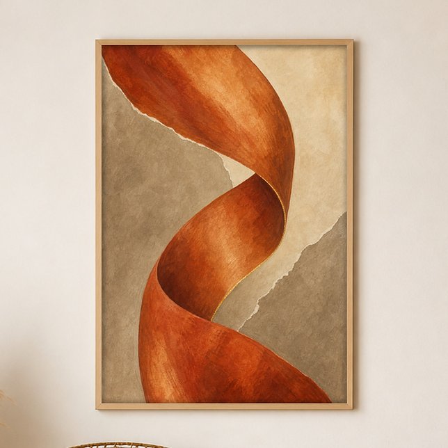 Copper Fold Gouache Boho Art Poster (Shown framed for scale. Poster ships unframed; frames are an optional add-on.)