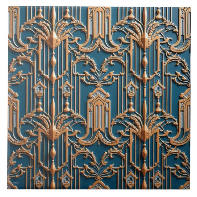Copper Gala Grille Ceramic Tile (Front)