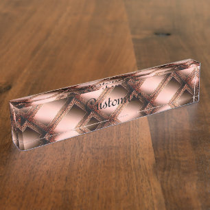 Copper Geometric Abstract Nameplate