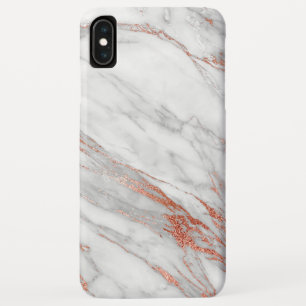 Copper   Girly  Rose Gold & White Monomgram iPhone XS Max Case