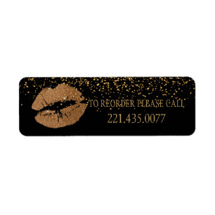 Copper Glitter Lips - Reorder Return Address Label