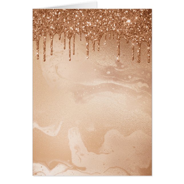 Copper Glitter Rain on Blush Copper Metal Marble (Front)