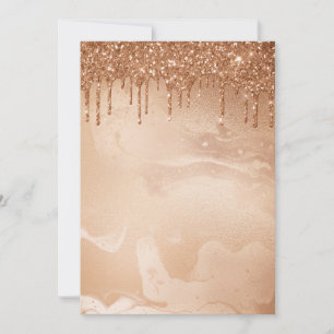Copper Glitter Rain on Blush Copper Metal Marble