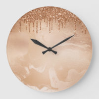 Copper Glitter Rain on Blush Copper Metal Marble