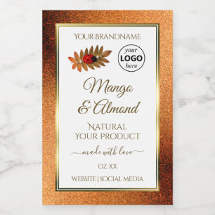 Copper Glitter White Product Labels Ladybug Logo