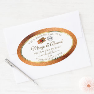 Copper Glitter White Product Labels Ladybug Logo