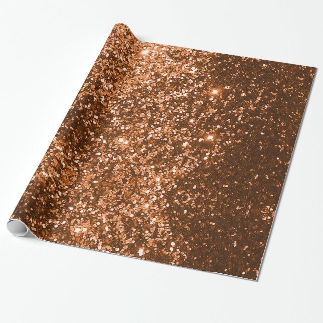 Copper  Glitter  Wrapping Paper (Unrolled)