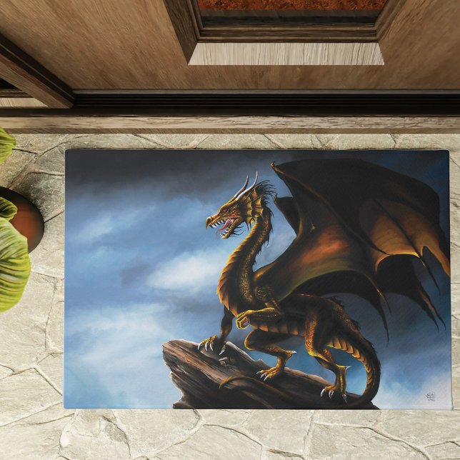 Copper Gold Black Dragon Doormat (Creator Uploaded)