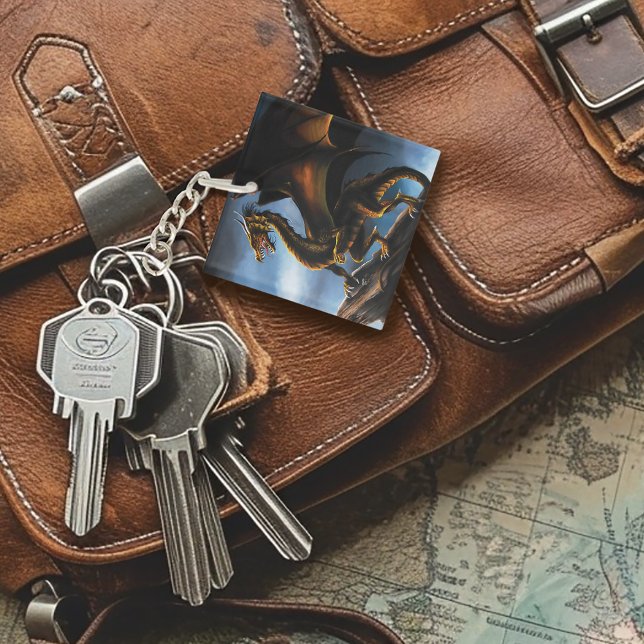 Copper Gold Black Dragon Key Ring (Creator Uploaded)