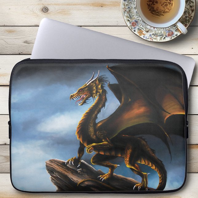 Copper Gold Black Dragon Laptop Sleeve (Creator Uploaded)
