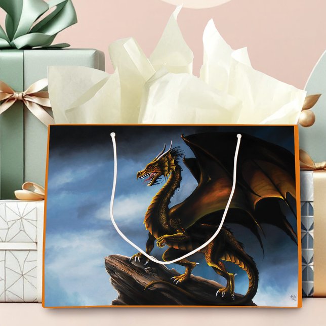 Copper Gold Black Dragon Large Gift Bag (Creator Uploaded)