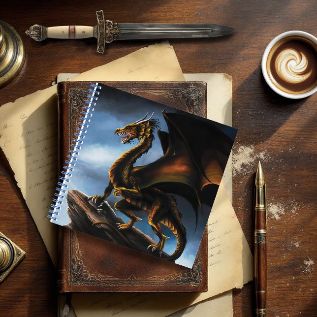 Copper Gold Black Dragon Notebook (Creator Uploaded)