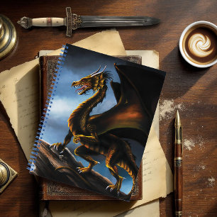 Copper Gold Black Dragon Notebook