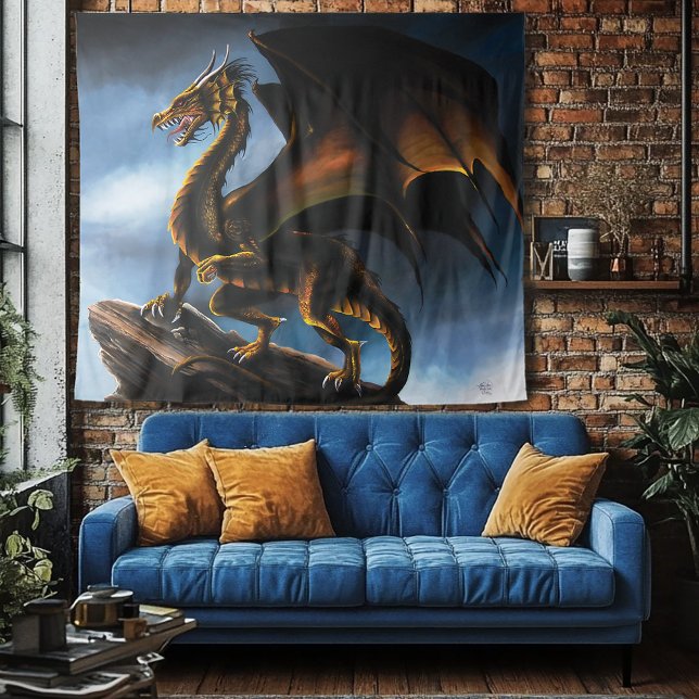 Copper Gold Black Dragon Tapestry (Creator Uploaded)