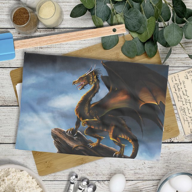 Copper Gold Black Dragon Tea Towel (Creator Uploaded)