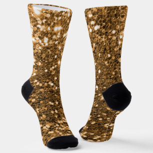 Copper Gold Glitter  Socks