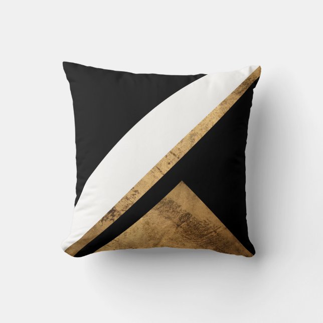 Copper Gold Patina Geometric Chic Cushion (Front)