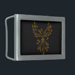 Copper Gold Phoenix Rises on Black  Belt Buckle<br><div class="desc">The mythical bird "The Phoenix"</div>