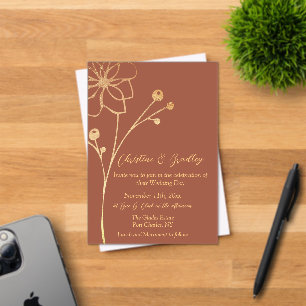 Copper & Gold Wedding Acrylic Invitations
