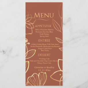 Copper & Gold Wedding Menu