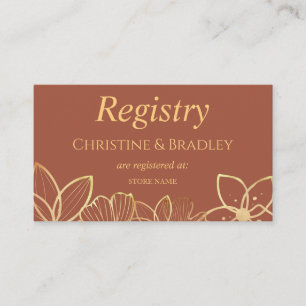 Copper & Gold Wedding Registry Enclosure Card
