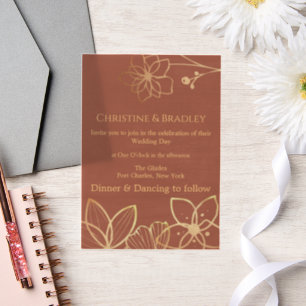 Copper & Gold Wedding  Vellum Invitations