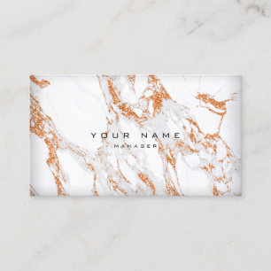 Copper Gold White Grey Carrara Marble Appointment Card