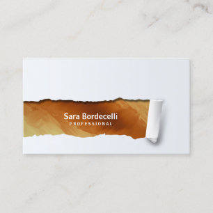 Copper Grunge Ripped Professional Business Card