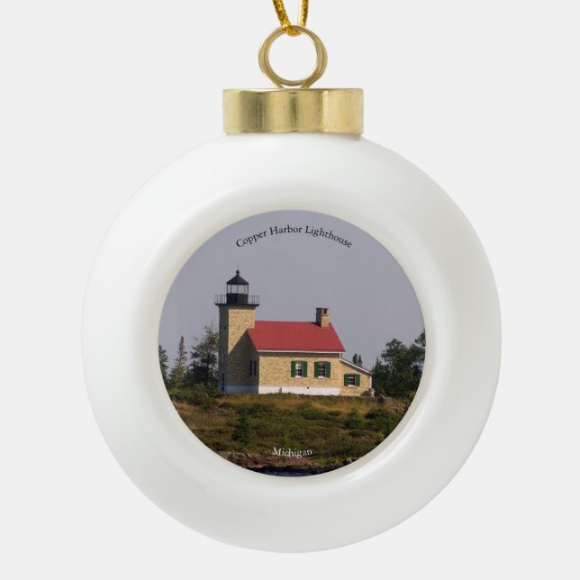 Copper Harbour Lighthouse ornament (Front)