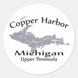 Copper Harbour Michigan Map Design Sticker