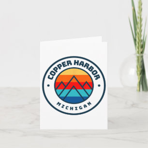 Copper Harbour Michigan Skiing Snowboarding Family Card