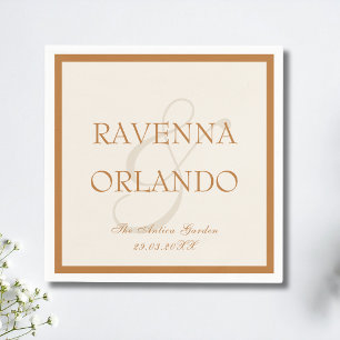 Copper Ivory Old Money Timeless Wedding Napkin