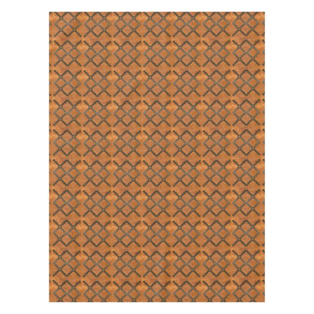 Copper Look Dotted Pattern Rustic Tablecloth (Front)