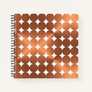 Copper-look modern dots design notebook