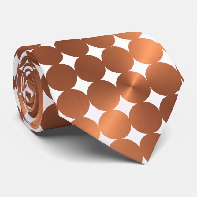 Copper-look modern dots design tie (Rolled)
