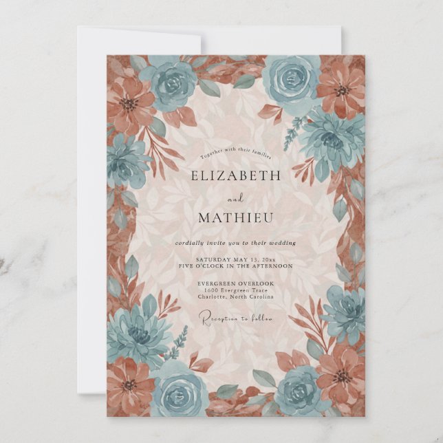 Copper Lush Autumn Wedding Invitation (Front)