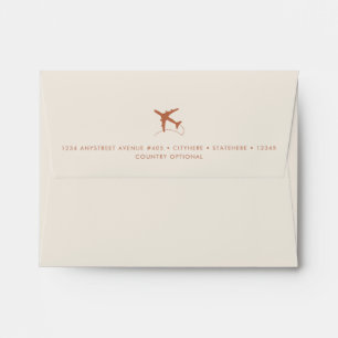 Copper Map and Aeroplane Travel RSVP Envelope