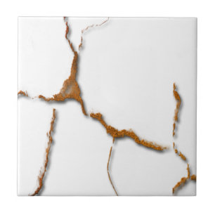 Copper Marble Cracked Effect Ceramic Tile