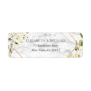 Copper Marble Geometric Floral Return Address Label