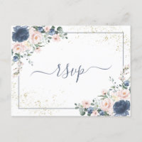 Copper Marble Geometric White Floral RSVP