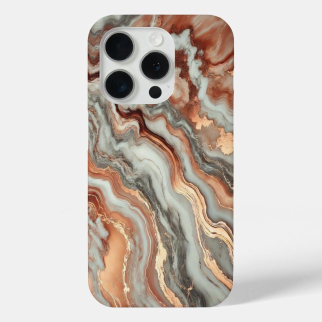 Copper Marble with White and Grey Veins  Case-Mate iPhone Case (Back)