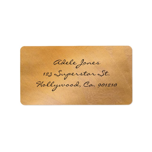 Copper Metallic Address Labels (Front)