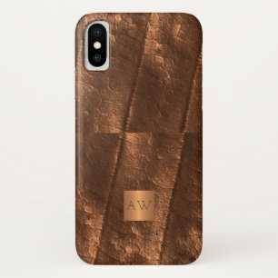 Copper metallic gold exclusive luxury monogrammed iPhone x case
