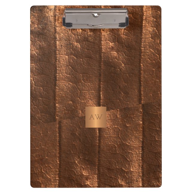 Copper metallic gold exclusive luxury monogrammed clipboard (Front)