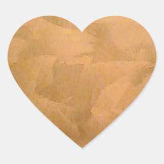 Copper Metallic Hand Brushed Heart Sticker