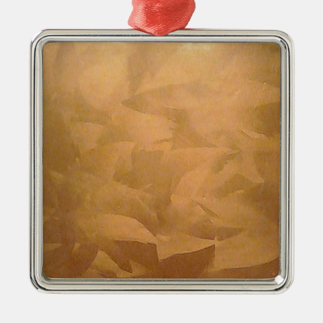 Copper Metallic Hand Brushed Metal Ornament (Front)