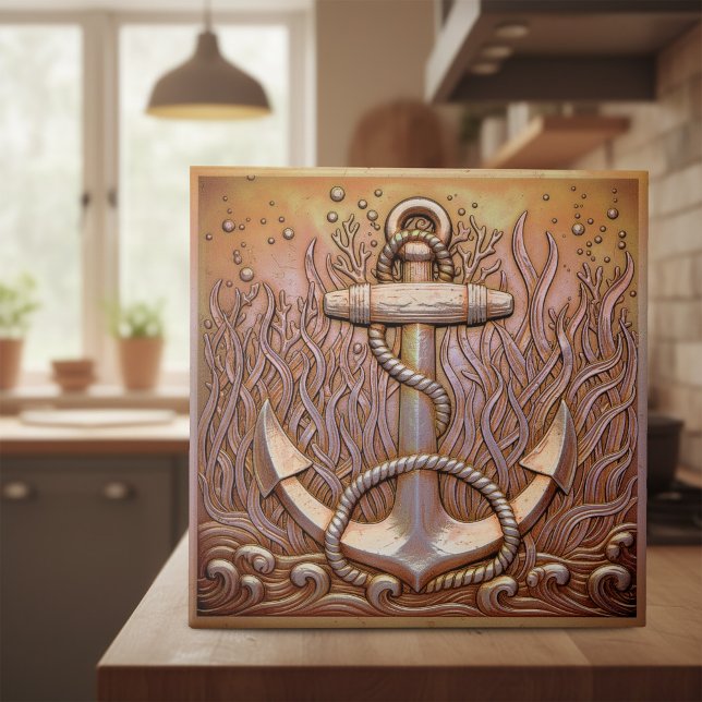 Copper Metallic Iridescent Anchor D1223 Ceramic Tile (Creator Uploaded)