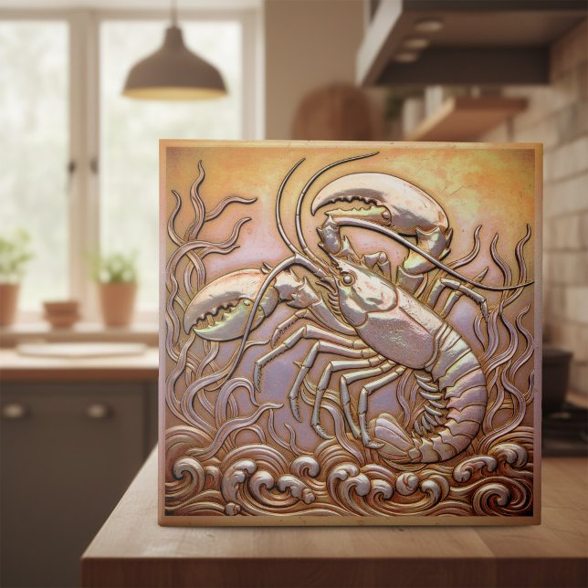 Copper Metallic Iridescent Lobster D1223 Ceramic Tile (Creator Uploaded)
